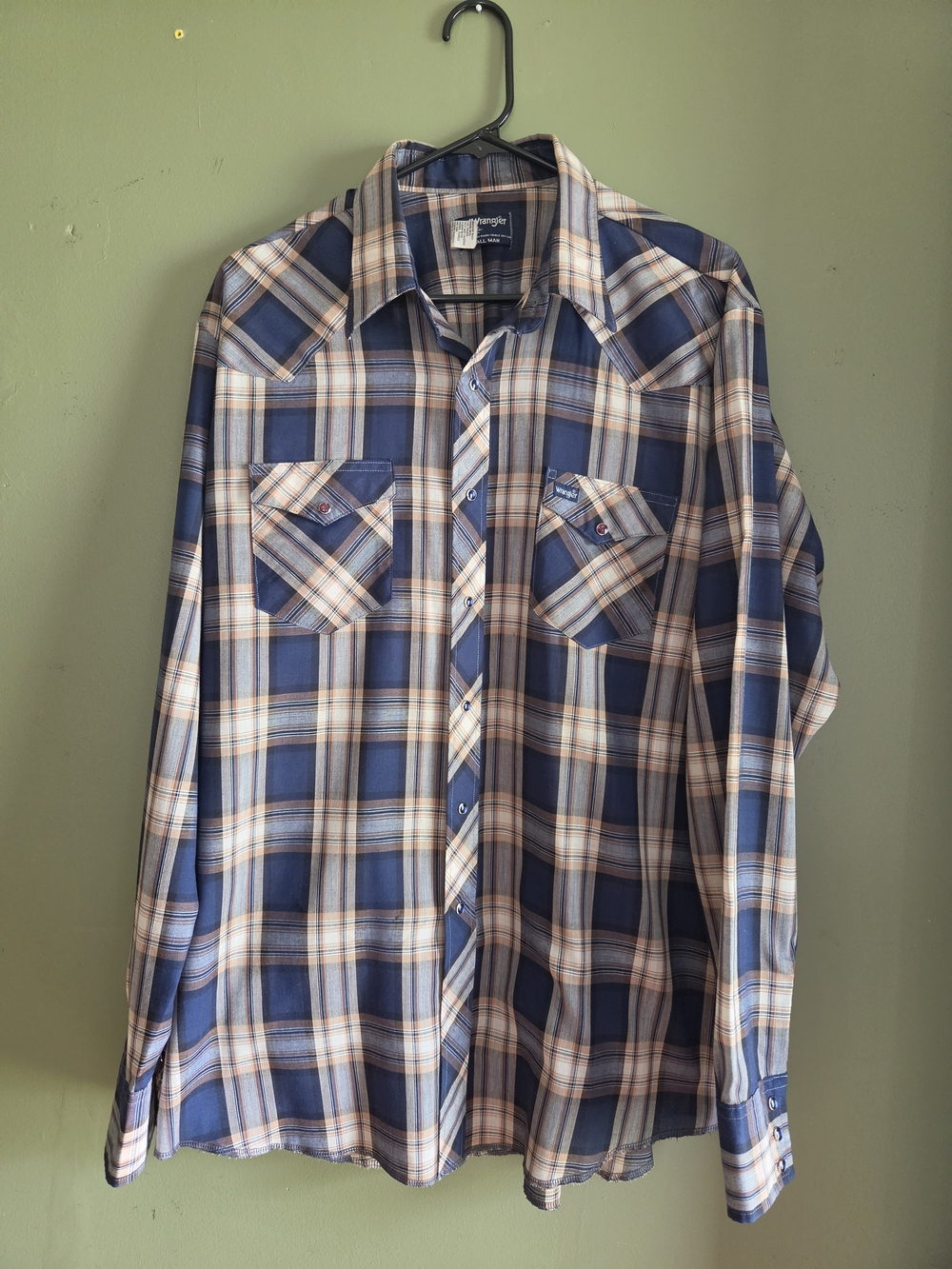 Wrangler Blue Plaid Western Shirt
